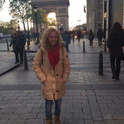 Standing in front of the Arch of Victory in Paris