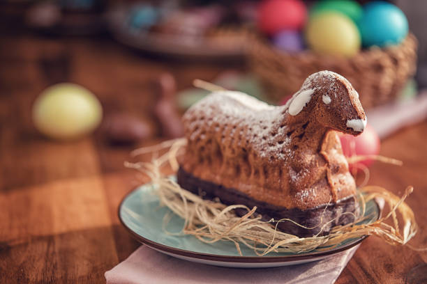 Easter Lamb Cake served on a Plate, Source: iStock